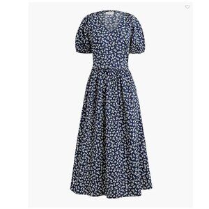 J. Crew Printed lace-trim midi dress Black and White Casual